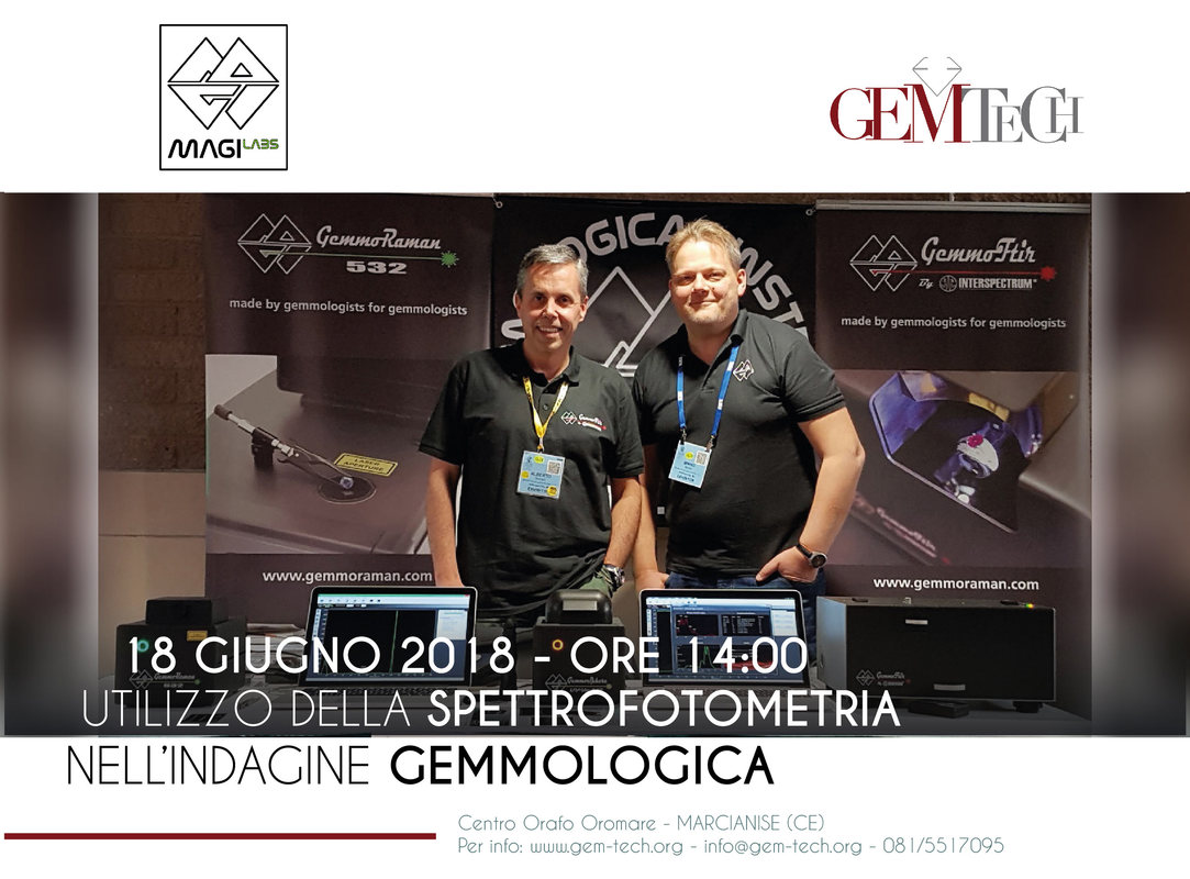 Il primo corso sull'utilizzo della spettrofotometria nell'indagine gemmologica si è tenuto a Marcianise il 18 giugno 2018