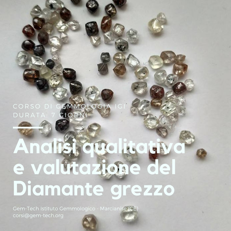 Corso di gemmologia dedicato all'analisi ed alla valutazione dei diamanti grezzi