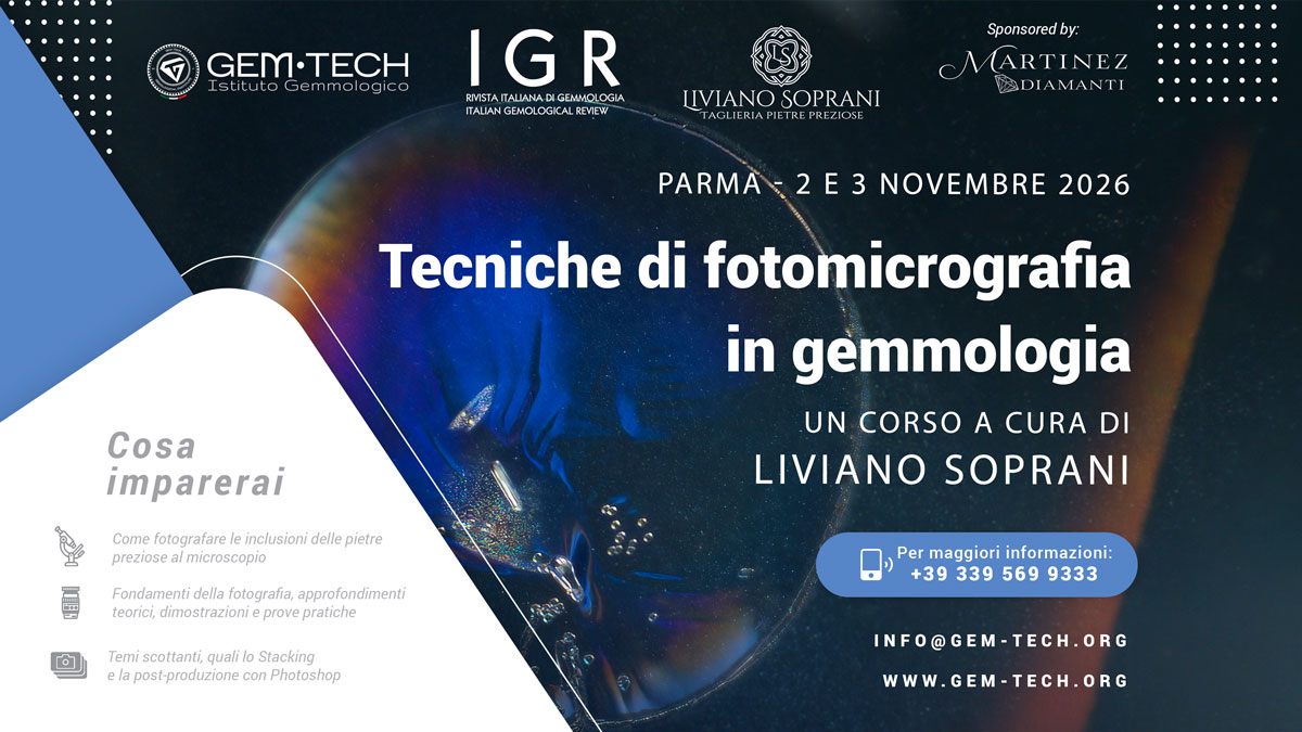 Corso di Tecniche di Fotomicrografia in Gemmologia